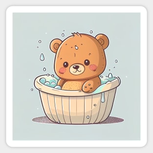 Cute Baby Bear Illustration Drawing Nursery Sticker